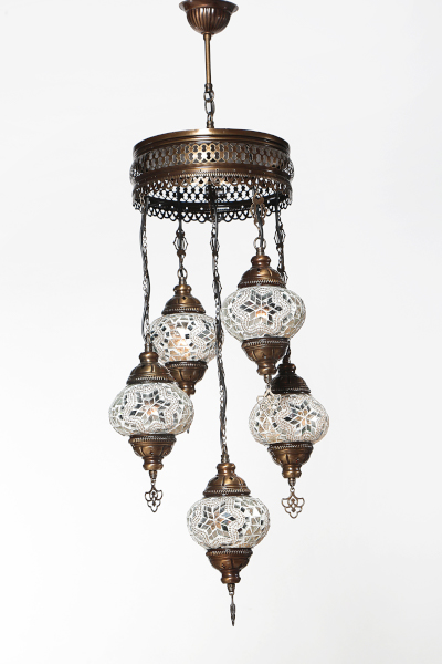 5in1 No2 Size Antique Mosaic Chandelier